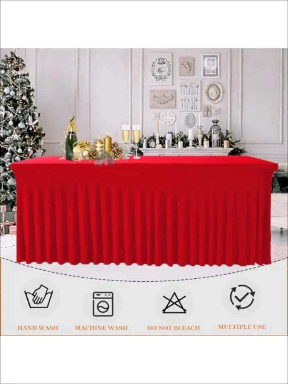 Spandex Tablecloth for 6FT Rectangle Table Fitted Table Skirt